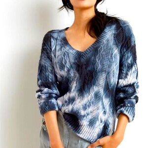 Anthropologie Pilcro Joni Tie Dye Cable Sweater